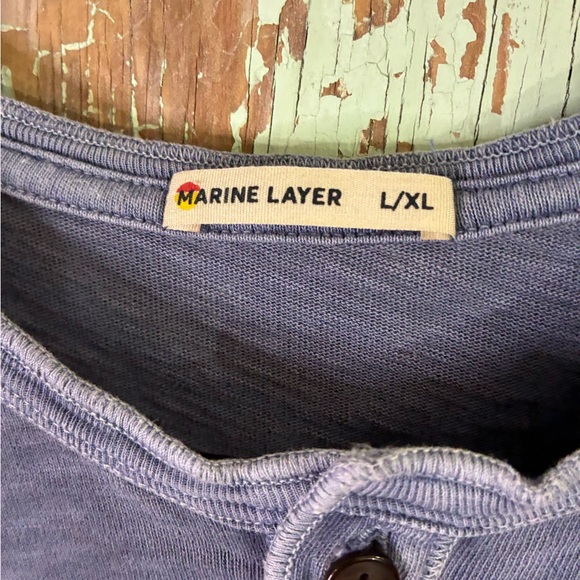 Marine Layer women’s  periwinkle Henley Shirt - Picture 2 of 7